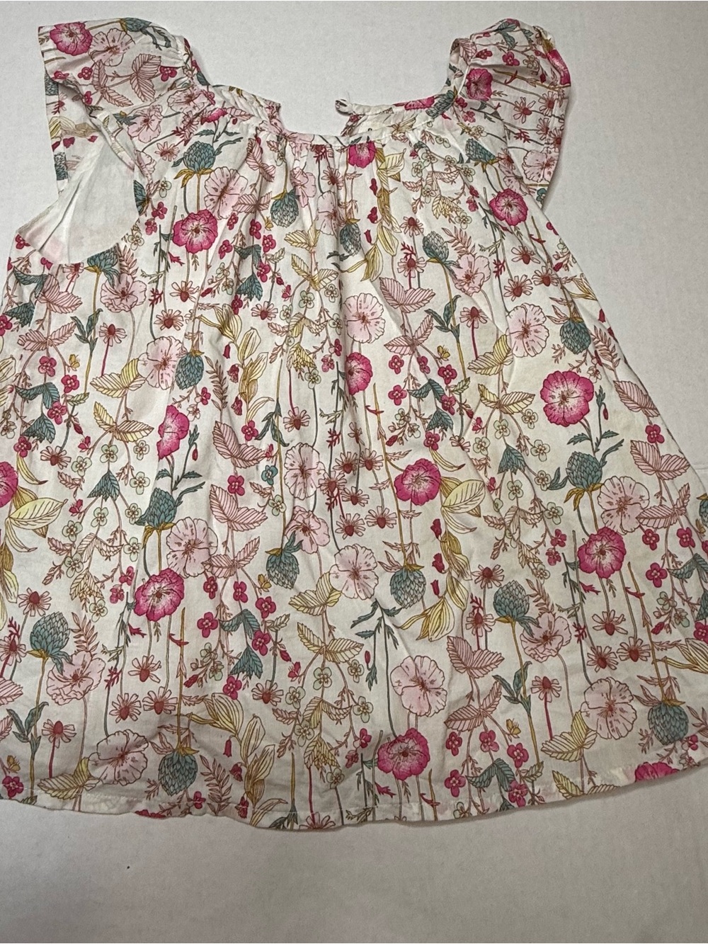 GAP Kids Girls Floral A-Line blouse M Multicolor Sleeveless Round Neck Knee